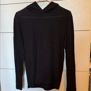 Club Monaco Black Hooded Long Sleeve Shirt